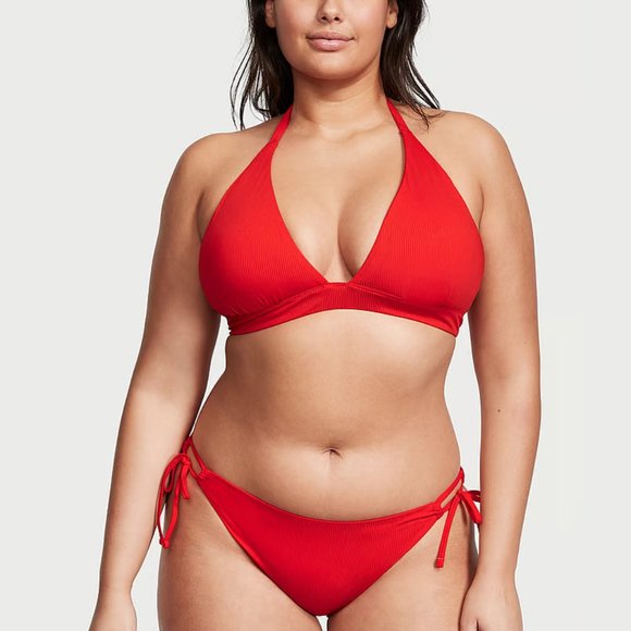 Victoria's Secret Red Push Up Halter Bikini Top - Picture 4 of 5